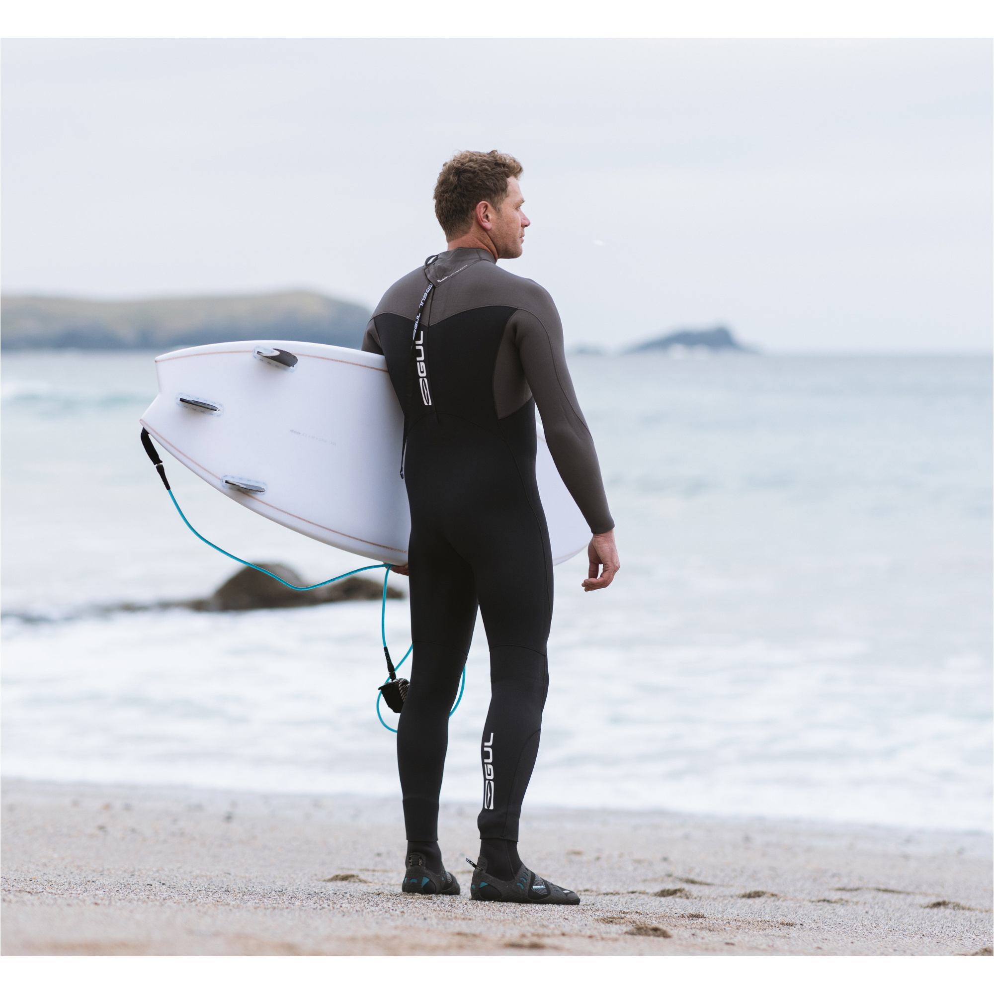 2026 Gul Mens Yulex Flexor 5/4mm Back Zip Wetsuit FX1218-BKGY - Black / Grey